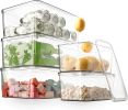 Clear Storage Bins With Lids,5 Packs Food Storage Organizer,Cabinet Storage Basket for Clothing, Towels, Cosmetics, Kitchen Storage Containers,Transp