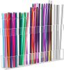 9.5' Large Acrylic Straw Holder for Cabinet Door - Reusable Tumbler Straw Organizer Storage, Small Kitchen Accessories Container, Ultra Sticky Cupboa