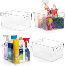Plastic Storage Bins – Pantry Organizers Storage Containers, Cabinet Organizer - Home Organization Must Haves for Kitchen, Laundry Room, Office, Clos