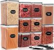 Large Airtight Food Storage Containers with Lids, 10PCS Plastic Cereal Storage Containers, Kitchen Pantry Organizers and Storage for Sugar, Flour, Ba