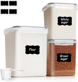 Flour Sugar Storage Containers Set of 3 (5.2L/5.5Qt) (2.5L/2.6Qt*2), Large Airtight Food Storage Containers with Lids, Plastic Canisters Sets for Kit