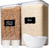 Rice Container Set of 2(9.5L/10Qt), Large Airtight Food Storage Containers with Lid and Rice Washer, Plastic Canisters Sets for The Kitchen, Pantry O