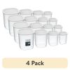 (4 pack) 8-Piece Plastic Pantry Food Storage Container Set, Kitchen Pantry Organizer Canisters for Dry Food Storage and Pantry Organization