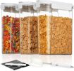 Cereal Containers Set, 3 PCS Airtight Food Storage Container with Flip-Top Lids, Plastic Organizer Dispenser for Kitchen, Pantry Organization (135.2o
