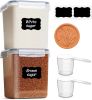 Brown Sugar Container Set of 2 (2.5L/2.6Qt), Airtight Food Storage Containers with Lids and Terra Cotta Brown Sugar Saver, Plastic Canisters Sets for