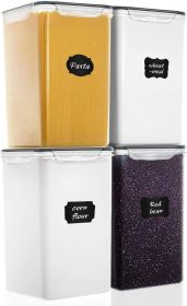 Extra Large 7qt / 6.5L/220oz Tall Food Storage Containers, WIDE DEEP, 4-Piece Plastic Airtight Kitchen Pantry Storage Containers for Flour, Sugar, wi