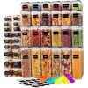 42 Pcs Airtight Food Storage Containers Set with Lids, BPA Free Clear Pantry Canister for Kitchen and Pantry Organization,Plastic Canisters for Cerea