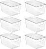 6 Pack Clear Stackable Storage Bins with Lids, Large Plastic Containers with Handle for Pantry Organizer and Storage,Perfect for Bathroom,Cabinet,Kit