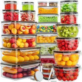 52 PCS Food Storage Containers with Lids Airtight (26 Lids 26 Containers)- Reusable Plastic Leakproof Meal-Prep Container for Kitchen Storage Organiz