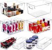 Set of 8 Clear Plastic Storage Bins, 4 Large and 4 Small Stackable Storage Containers for Pantry Organization and Kitchen Storage Bins,Home Edit and