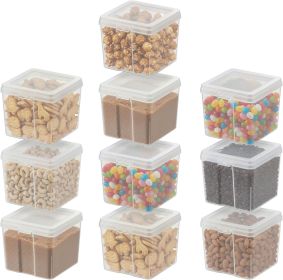 Food Storage Containers with Flip-Top Lid, 1.3 Qt - 10 Pack, Clear Stackable Food Containers for Kitchen & Pantry Organization, BPA-Free, Food Grade