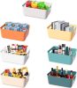 Plastic Storage Small Bins 9.4"X6.5"X3.9" Classroom Bins Organizing Containers for Pantry Kitchen, Cupboard box,and Bathroom Organizer-7Pack