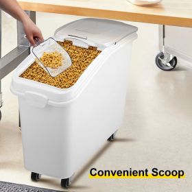 Rice Storage Container, 27Gallon/100L Capacity Large Dog Food Dispenser Bin, Kitchen Ingredient Grain Cereal Flour Bin, Pet food Containers with Whee