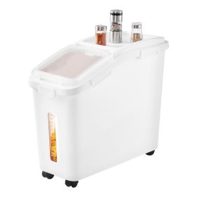 Rice Storage Container, 11.4Gallon/50L Capacity Large Dog Food Dispenser Bin, Kitchen Ingredient Grain Cereal Flour Bin, Pet food Containers with Whe