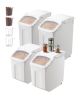 Rice Storage Container, 3.5Gal/15Lx2 + 4.5Gal/20Lx2 Large Dog Food Dispenser Bin, Kitchen Ingredient Grain Cereal Bin, Pet food Containers with Wheel