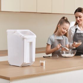 Rice Storage Container, 4.5Gallon/20L Capacity Large Dog Food Dispenser Bin, Kitchen Ingredient Grain Cereal Flour Bin, Pet food Containers with Whee