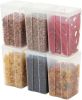 Food Storage Containers with Flip-Top Lid, 2.7 Qt - 6 Pack, Clear Stackable Food Containers for Kitchen & Pantry Organization, BPA-Free, Food Grade P