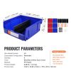 Plastic Storage Bin, (11-Inch x 11-Inch x 5-Inch), Hanging Stackable Storage Organizer Bin, Blue/Red, 6-Pack, Heavy Duty Stacking Containers for Clos