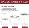 Large Airtight Food Storage Containers with Lids, 10PCS Plastic Cereal Storage Containers, Kitchen Pantry Organizers and Storage for Sugar, Flour, Ba