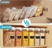 Cereal Containers Set, 3 PCS Airtight Food Storage Container with Flip-Top Lids, Plastic Organizer Dispenser for Kitchen, Pantry Organization (135.2o