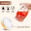 Airtight Glass Canister Set of 3 with Lids 51oz Clear Food Storage Jars Square, Kitchen Pantry Organization Food Storage Container for Canning, Sugar
