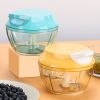 3-in-1 Manual Food Chopper for Vegetable Fruits Nuts Onions Hand Pull Mincer Blender Mixer Food Processor Garlic Crusher Ginger Fruit Puree Meat Pure