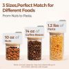 Airtight Glass Storage Canister with Lids (0.7Qt/1.2Qt/1.6Qt) Set of 6, Food Storage Container Kitchen Pantry Storage Jar, Glass Jars for Flour Cerea