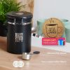 Stainless Steel Coffee Canister 21oz Airtight Kitchen Food Storage Container with Date Tracker CO2 Release Valve and Measuring Scoop For Ground Coffe