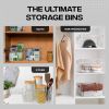 Clear Plastic Storage Bins – Pantry Organizers Storage Containers, Cabinet Organizer - Home Organization Must Haves for Kitchen, Laundry Room, Office