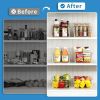 10 Pack Pantry Organizers and Storage,Clear Plastic Containers with 2 Dividers for Kitchen,Fridge Organization and Storage,Acrylic Bins for Pounches,