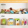 6 Pack Pantry Organizer Bins, Plastic Containers with Handle for Kitchen,Freezer,Cabinet,Closet,Bathroom Under Sink Storage