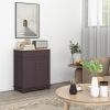 Sideboard Floor Cupboard with Solid Wood Top, Adjustable Shelf and 2 Drawers Versatile Kitchen Storage Cabinet