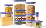 Food Storage Containers with Lids, 21 PCS Air Tight Plastic Food Containers with Date Tracking Dial, BPA Free Durable Canisters Sets for the Kitchen/