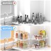 2-Tier Clear Under Sink Organizers and Storage, 2 Pack Pull-Out Cabinet Organizer,Vanity Countertop Container,Stackable Under Sink Organizer Organize