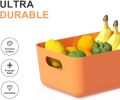 Plastic Storage Small Bins 9.4"X6.5"X3.9" Classroom Bins Organizing Containers for Pantry Kitchen, Cupboard box,and Bathroom Organizer-7Pack