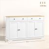 Modern Sideboard, Buffet Cabinet with Storage Drawers, Adjustable Shelves for Living Room, Dining Room, Entryway, White
