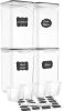 Extra Large 7qt / 6.5L/220oz Tall Food Storage Containers, WIDE DEEP, 4-Piece Plastic Airtight Kitchen Pantry Storage Containers for Flour, Sugar, wi