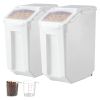 Rice Storage Container, 4.5Gallon/20L x2 Capacity Large Dog Food Dispenser Bin, Kitchen Ingredient Grain Cereal Flour Bin, Pet food Containers with W