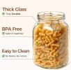 Airtight Glass Canister Set of 3 with Lids 51oz Clear Food Storage Jars Square, Kitchen Pantry Organization Food Storage Container for Canning, Sugar