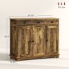 40" Storage Cabinet Sideboard, Large Kitchen Buffet Table with Muti Drawers & Adjustable Shelf, Brown