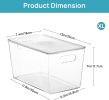 6 Pack Clear Stackable Storage Bins with Lids,XLarge Plastic Containers with Handle for Pantry Organizer and Storage,Perfect for Kitchen,Fridge,Cabin