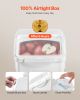 Rice Storage Container, 3.5Gal/15Lx2 + 4.5Gal/20Lx2 Large Dog Food Dispenser Bin, Kitchen Ingredient Grain Cereal Bin, Pet food Containers with Wheel