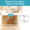4 Pack Bathroom Organizer, 2 Tier Clear Under Sink Organizers Vanity Countertop Storage Container,Cabinet Drawers Bins, Pull-Out Organization with Tr