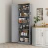 Freestanding Kitchen Pantry, 4-Door Kitchen Pantry Cabinet with Adjustable Shelves and Doors, Distressed White
