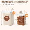 Flour Sugar Storage Containers Set of 3 (5.2L/5.5Qt) (2.5L/2.6Qt*2), Large Airtight Food Storage Containers with Lids, Plastic Canisters Sets for Kit