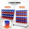 Plastic Storage Bin, (5-Inch x 4-Inch x 3-Inch), Hanging Stackable Storage Organizer Bin, Blue/Red, 24-Pack, Heavy Duty Stacking Containers for Close