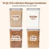 Rice Container Set of 2(9.5L/10Qt), Large Airtight Food Storage Containers with Lid and Rice Washer, Plastic Canisters Sets for The Kitchen, Pantry O