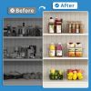 6 Pack Pantry Organizers and Storage,Clear Plastic Containers with 2 Dividers for Kitchen,Fridge Organization and Storage,Acrylic Bins for Pounches,S