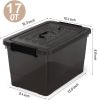 17 QT Plastic Storage Bins with Latching Lids 5 Packs Large Stackable Storage Containers for Organizing Storage Box for Garage, Closet, Classroom, Ki