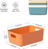 Plastic Storage Small Bins 9.4"X6.5"X3.9" Classroom Bins Organizing Containers for Pantry Kitchen, Cupboard box,and Bathroom Organizer-7Pack